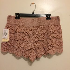 Pink Crochet Shorts